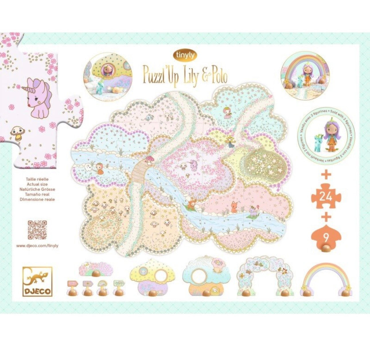 Tinyly milzu grīdas puzle ar figūriņām "Puzzl'Up — Lilija un Polo" (33 gab.)