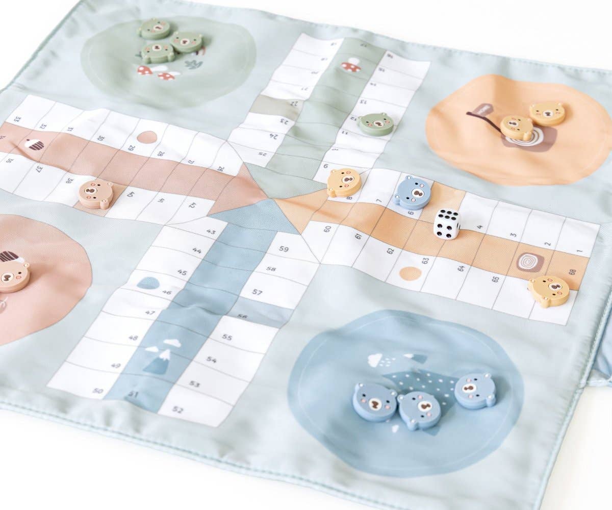 Ceļojumu galda spēle "Ludo" ar auduma pamatni