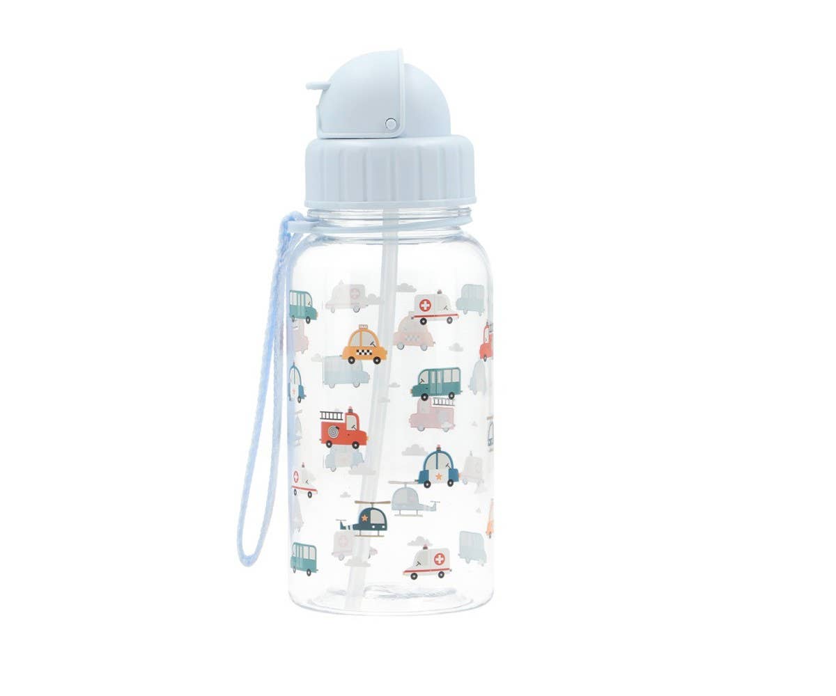 Ūdens pudelīte ar salmiņu | City Cars (500 ml)