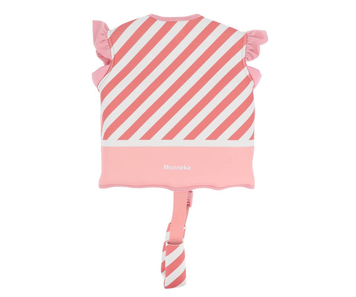 Bērnu peldētapmācības veste "Stripes Bloom & Blush" (3–6 gadi)