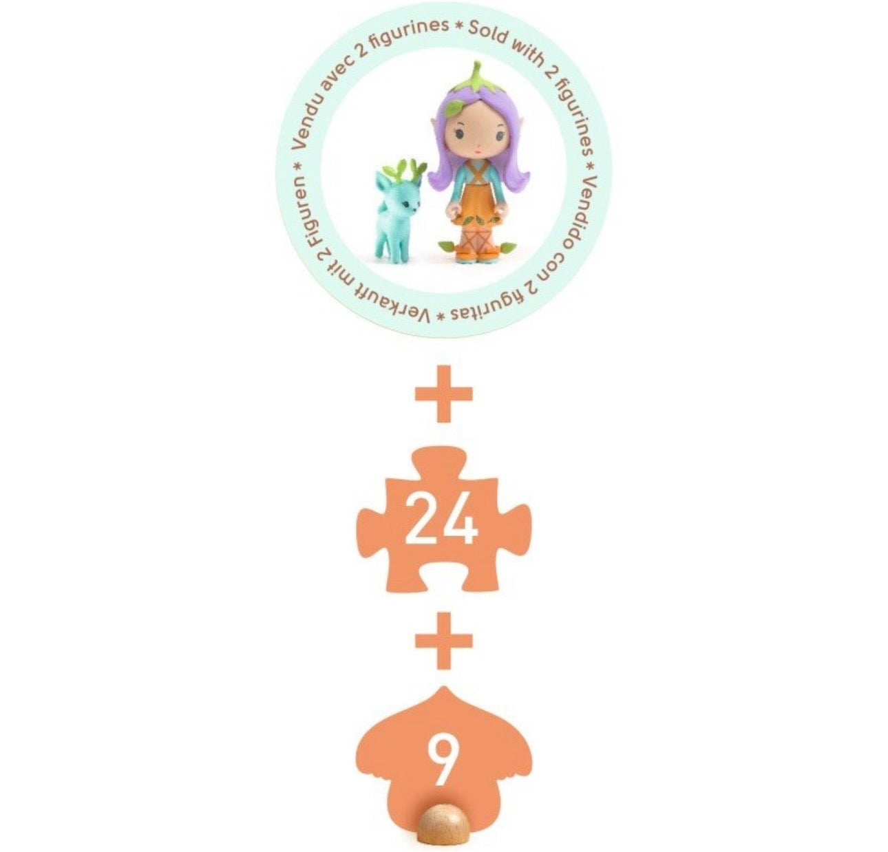 Tinyly milzu grīdas puzle ar figūriņām "Puzzl'Up — Lilija un Polo" (33 gab.)