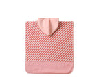 Ātri žūstošs pludmales pončo ar kapuci "Stripes Bloom & Blush"