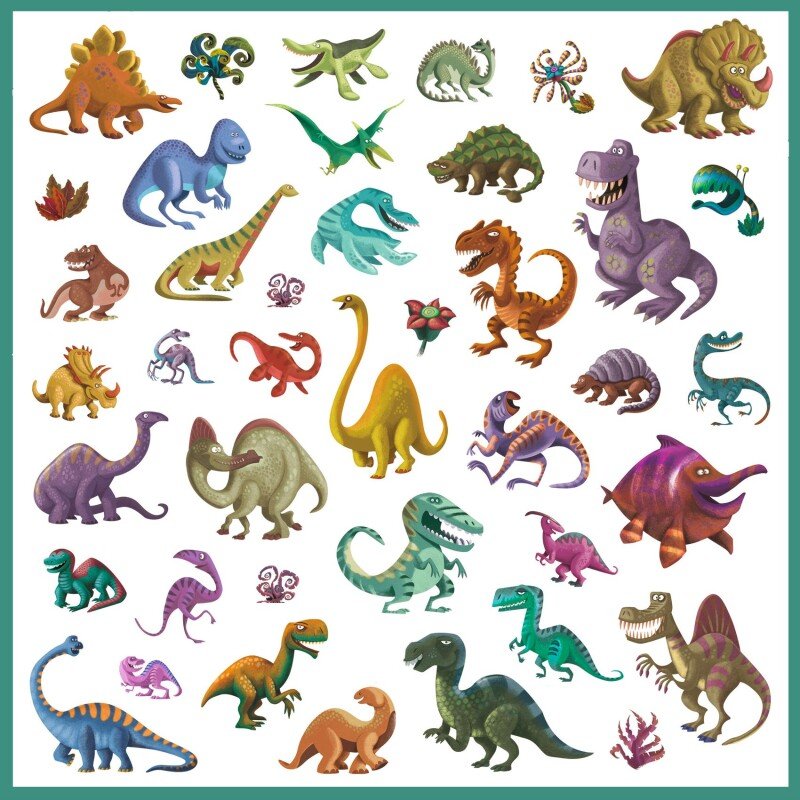 160 uzlīmes – Dinozauri