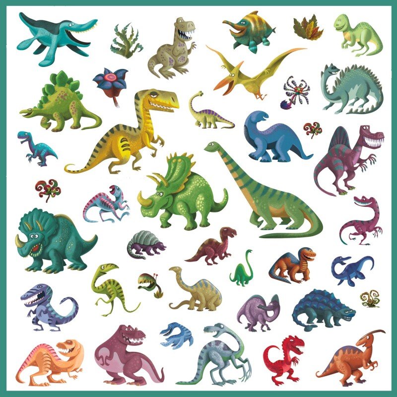 160 uzlīmes – Dinozauri
