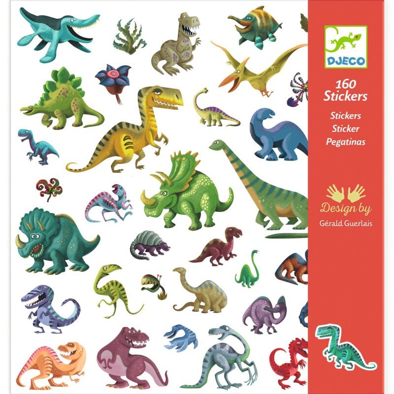 160 uzlīmes – Dinozauri