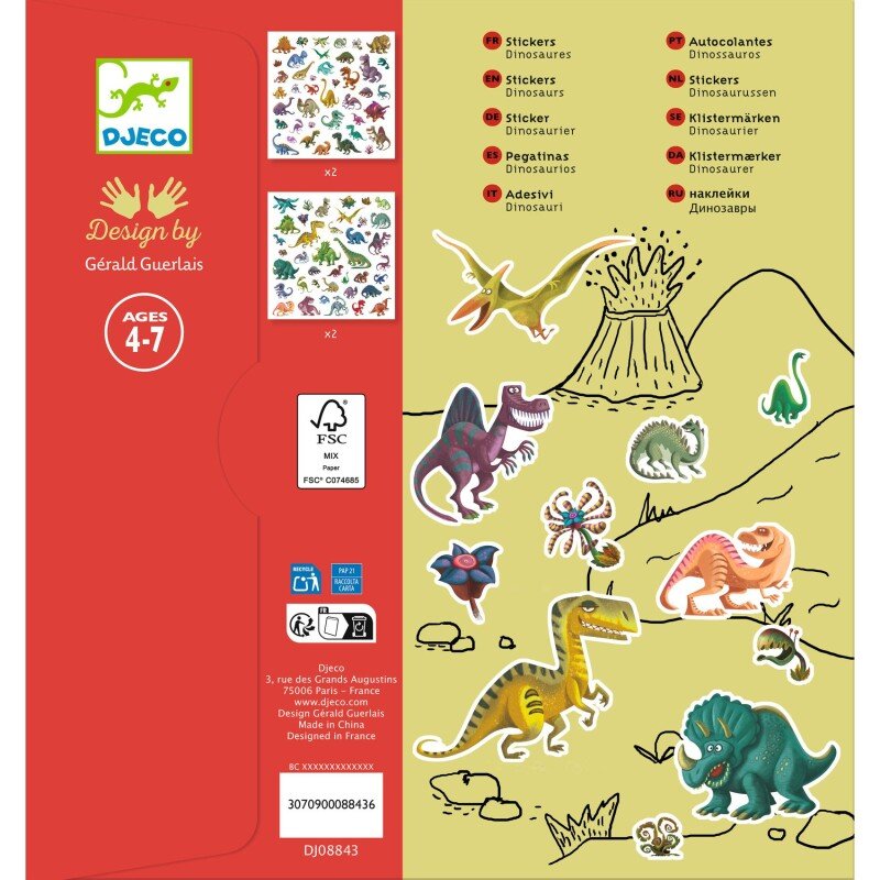 160 uzlīmes – Dinozauri