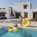 Stilīgs piepūšamais peldriņķis "Virtulis" / Yellow Donut Float (110 cm)