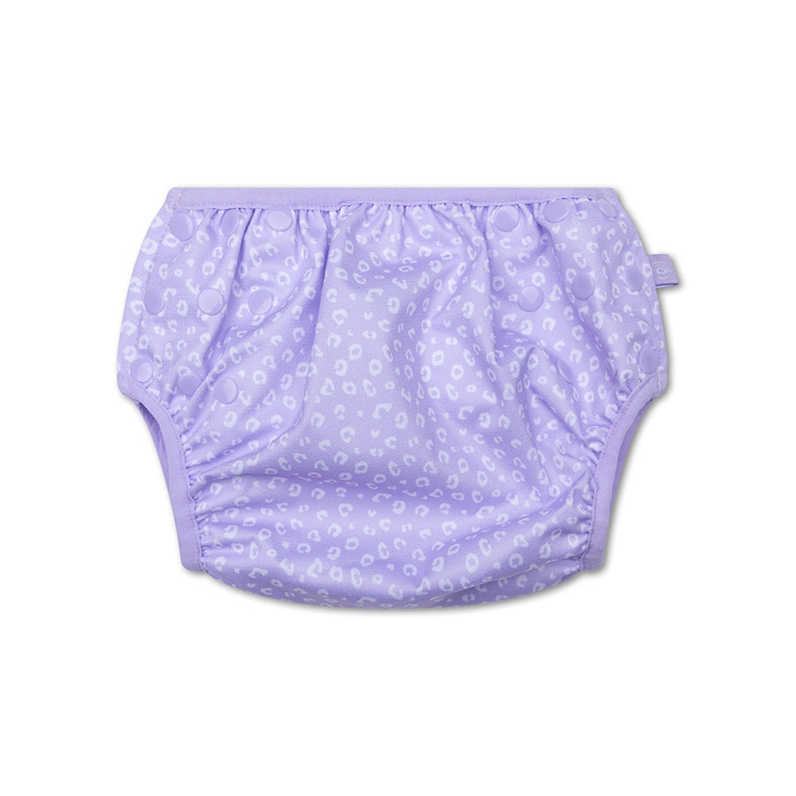Atkārtoti lietojamās peldbiksītes (Swim Diaper) | Lila Leopard