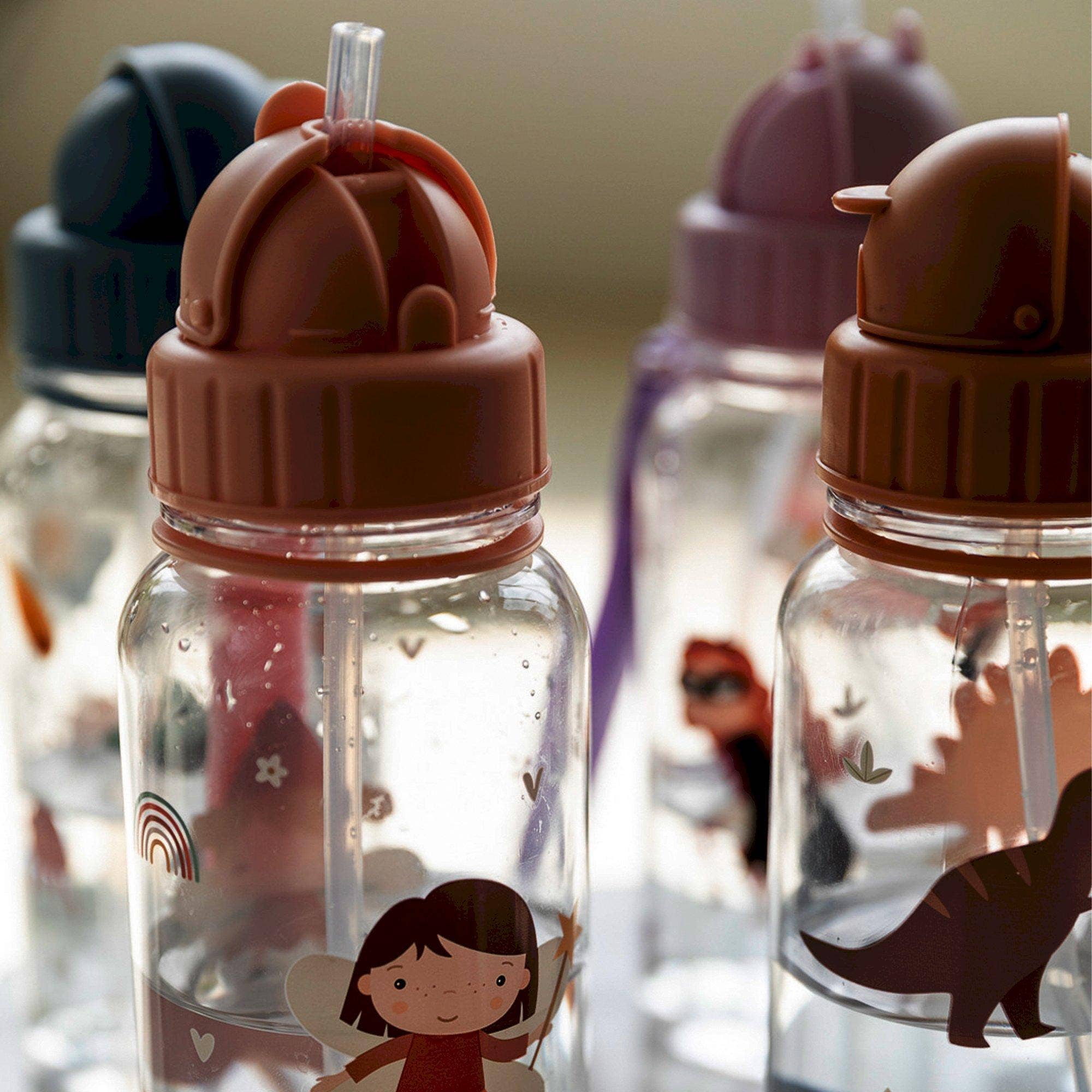 Ūdens pudelīte ar salmiņu | Dinos World (500 ml)