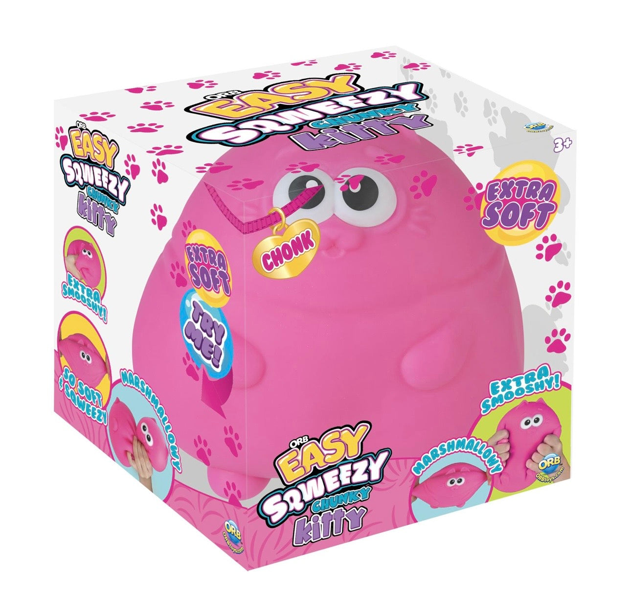 Anti-stresa rotaļlieta "Easy Sqweezy Chunky Kitty" – Pink