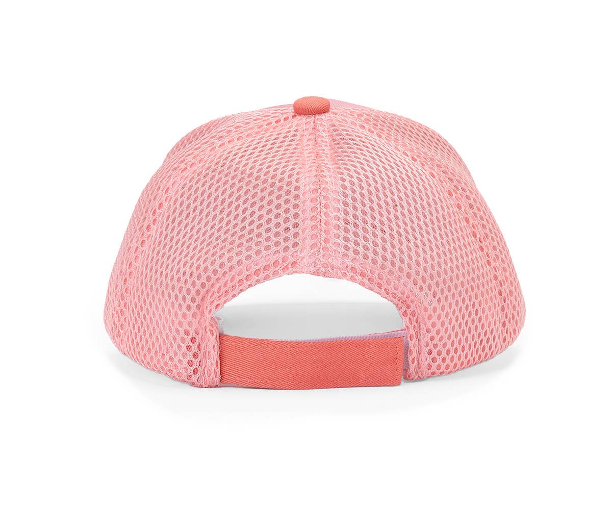 Bērnu vasaras cepure ar nagu "Stripes Bloom & Blush" (S izmērs)
