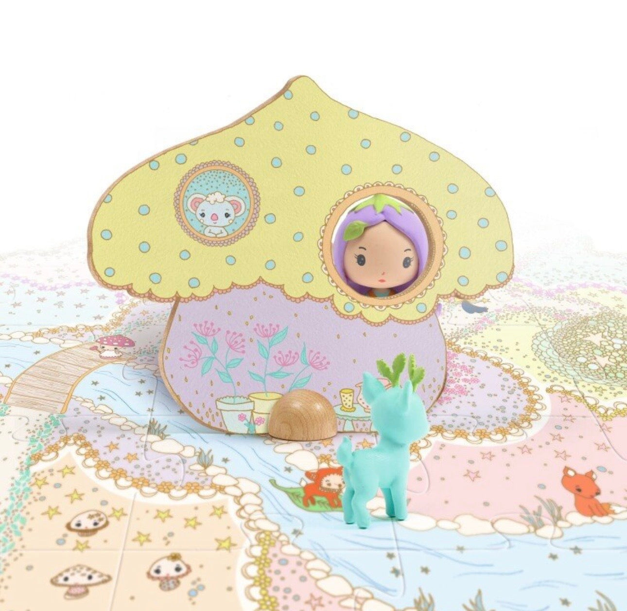 Tinyly milzu grīdas puzle ar figūriņām "Puzzl'Up — Lilija un Polo" (33 gab.)
