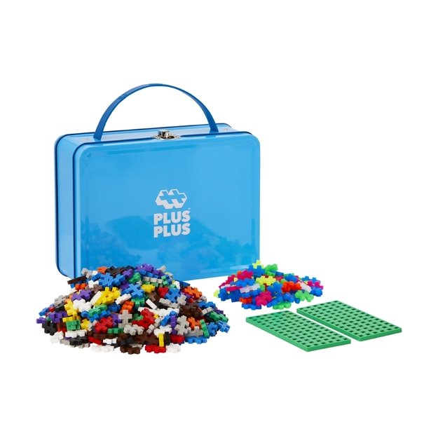 Plus-Plus konstruktoru komplekts zilā koferītī (Metal Suitcase Blue)