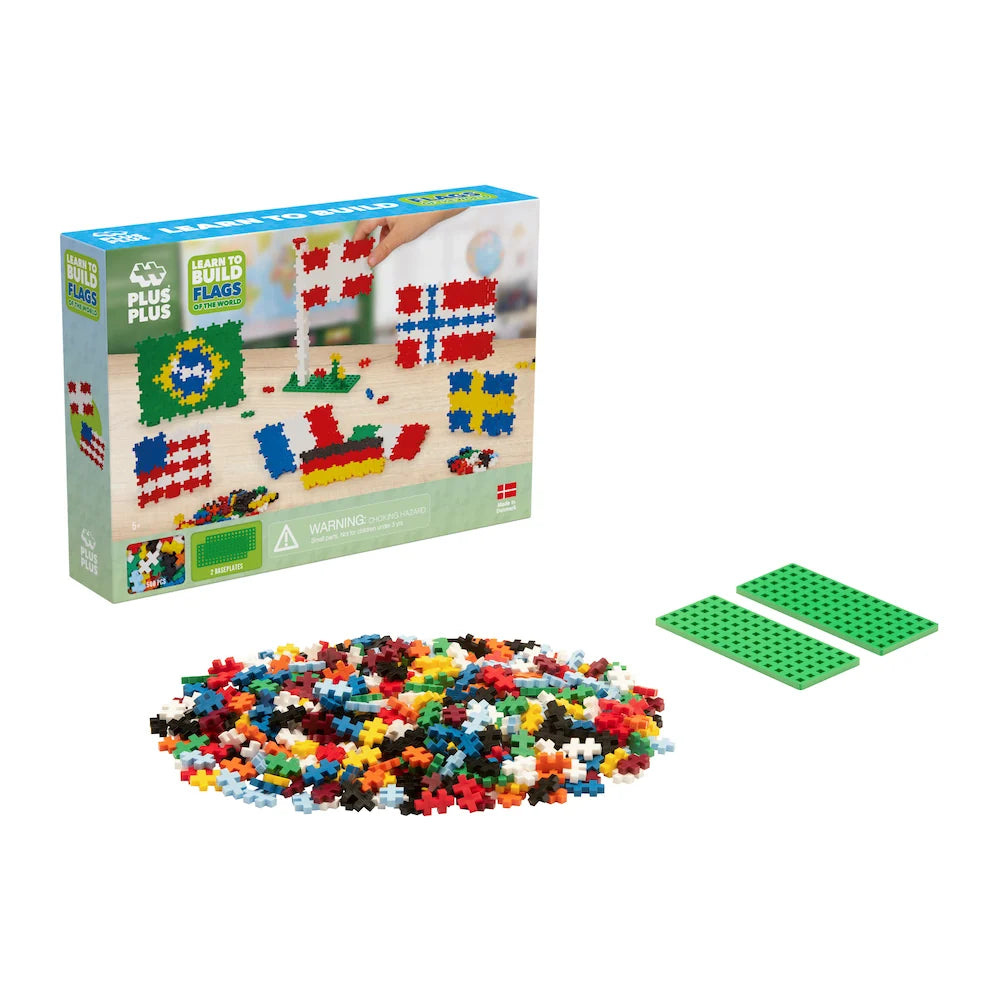 Plus-Plus mācīšanās komplekts „Learn to Build: Flags of the World”
