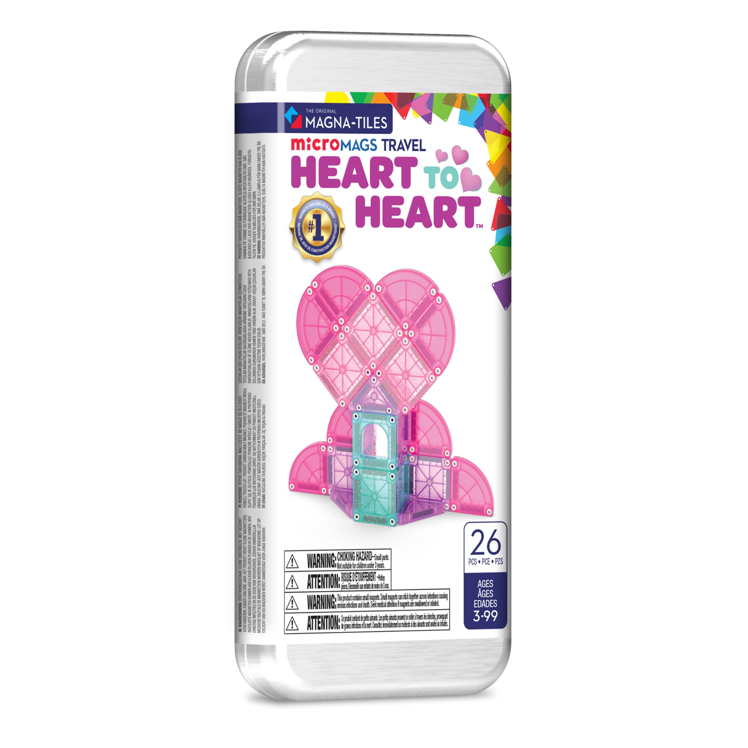 MAGNA-TILES® microMAGS "Heart to Heart" (26 detaļas)