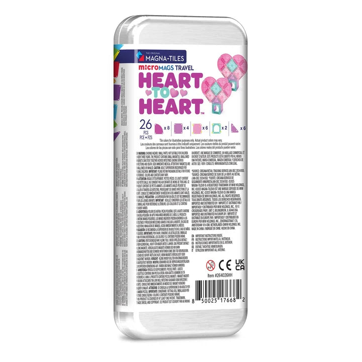 MAGNA-TILES® microMAGS "Heart to Heart" (26 detaļas)
