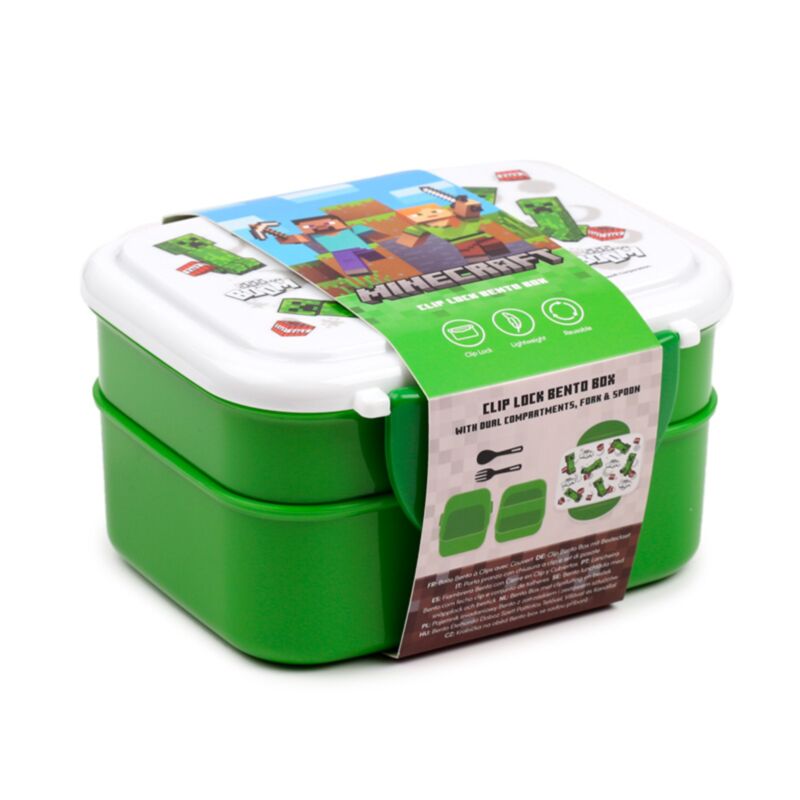 "Minecraft SSS... Boom!" Divlīmeņu Bento pusdienu kaste ar galda piederumiem