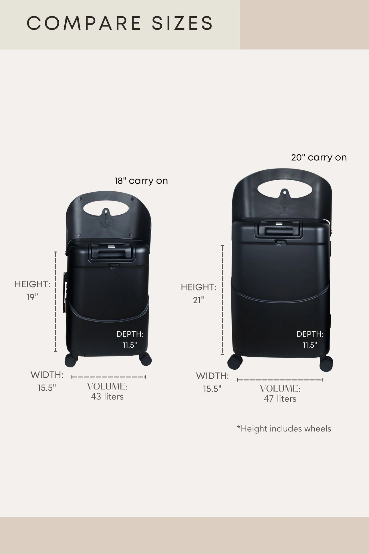 MiaMily Carry-On rokas bagāžas koferis ar iebūvētu sēdekli (43L)