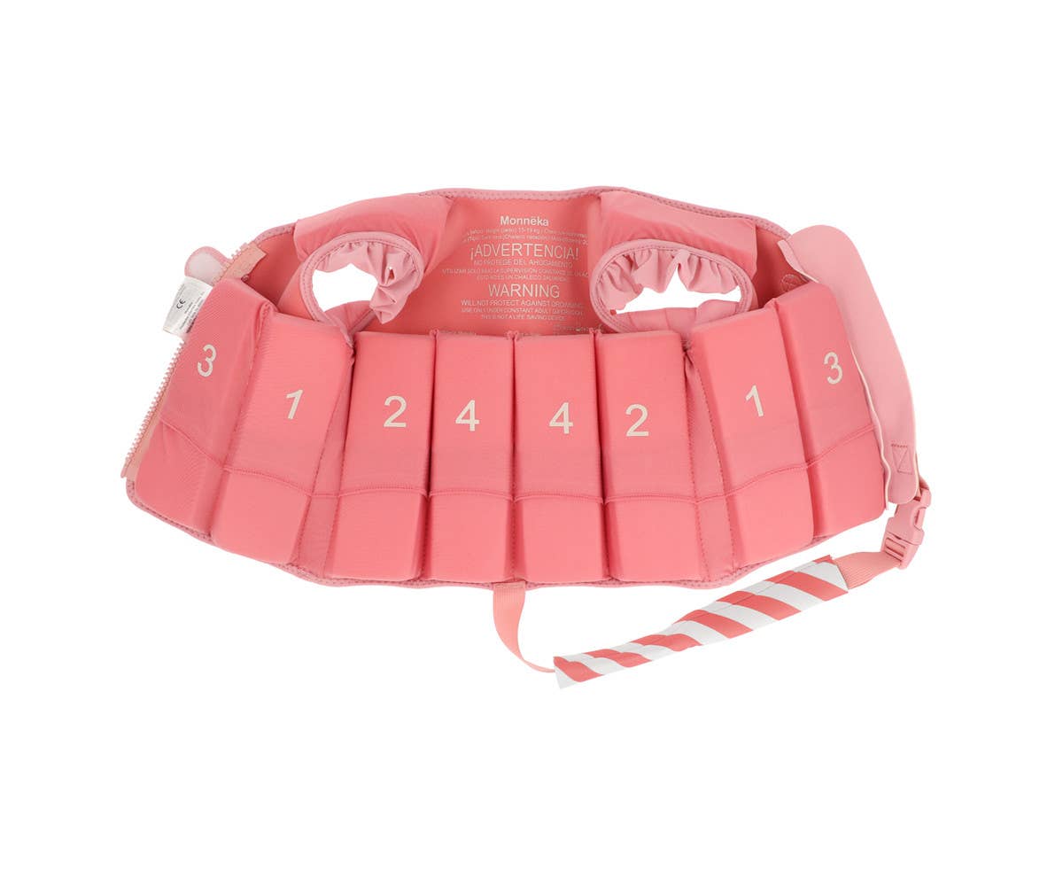 Bērnu peldētapmācības veste "Stripes Bloom & Blush" (3–6 gadi)
